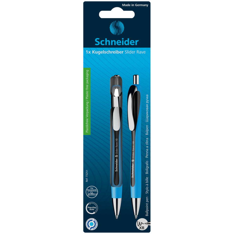 Kugelschreiber Slider Rave, Druckmechanik, XB, schwarz SCHNEIDER 73251 SCHNEIDER 73251 RAVE