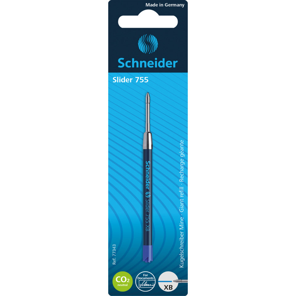 Kugelschreibermine Slider 755, dokumentenecht, XB, blau SCHNEIDER 77343 SCHNEIDER 77343 Slider