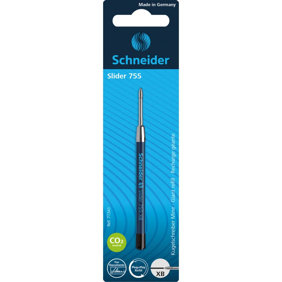 Kugelschreibermine Slider 755, dokumentenecht, XB, schwarz SCHNEIDER 50-77341 SCHNEIDER 77341 Slider