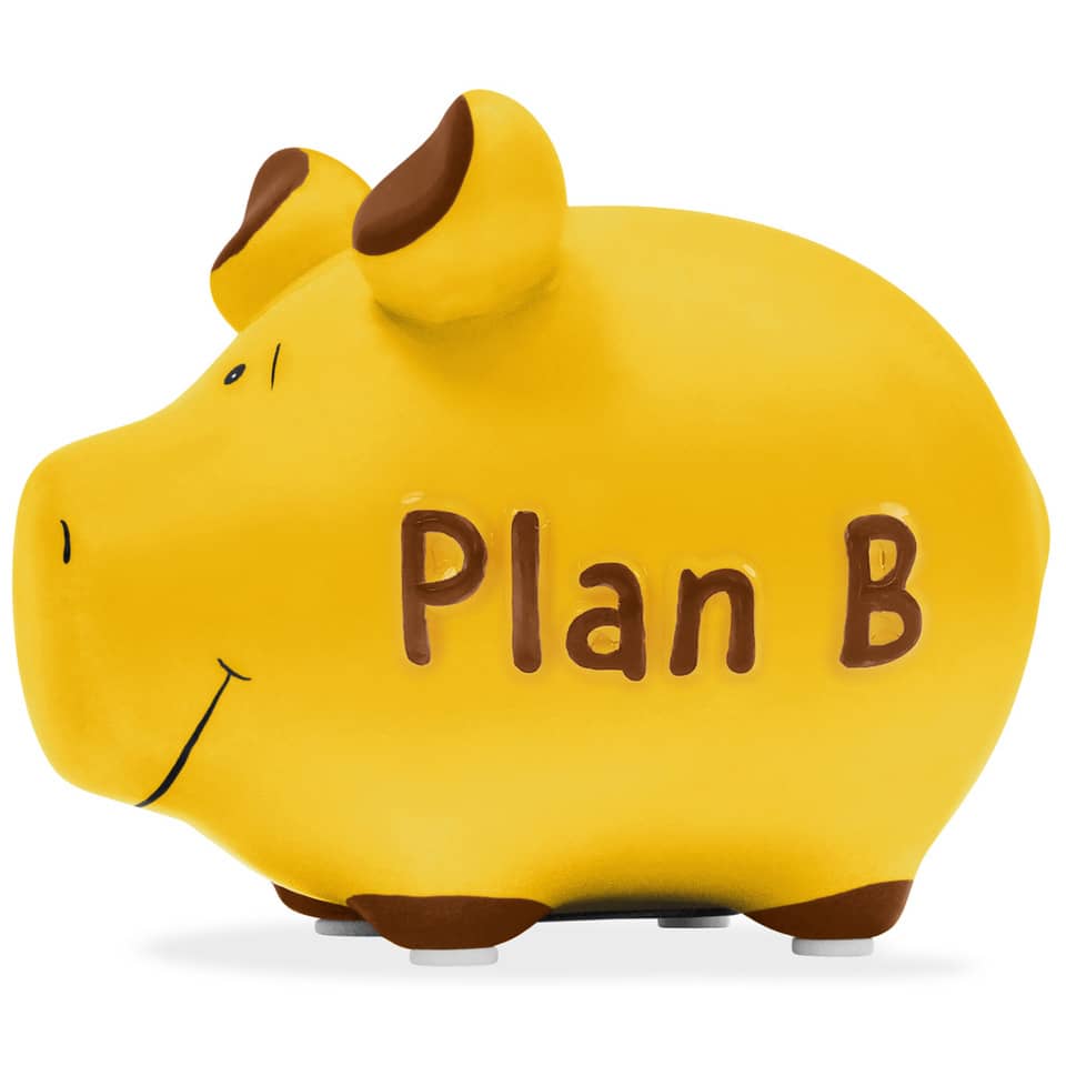 Sparschwein klein "Plan B", 12,5 x 9 x 9 cm, Keramik KCG 10034733 KCG 101816/10034733 Plan B