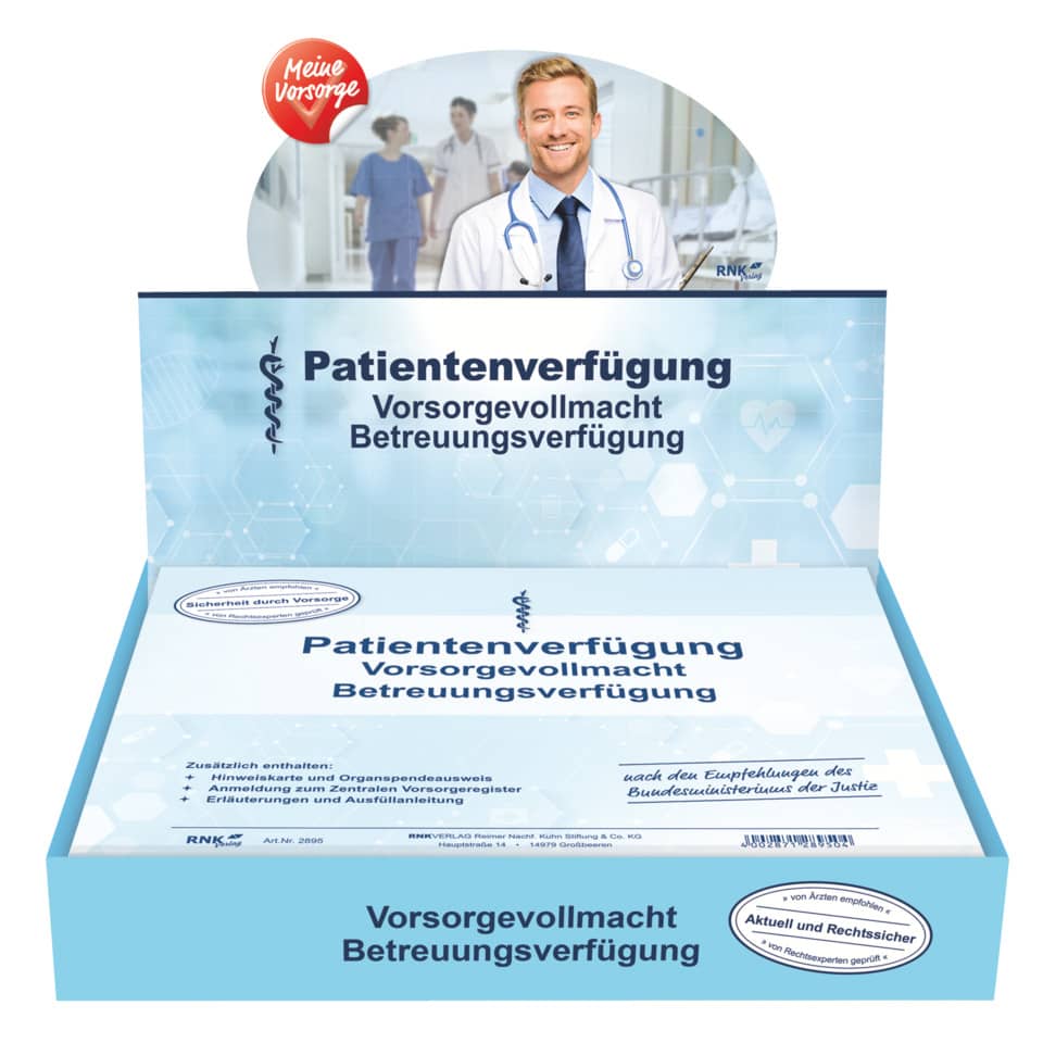 Patientenverfügung mit Betreuungsverfügung und Vorsorgevollmacht - 220 x 162 mm RNK 2895