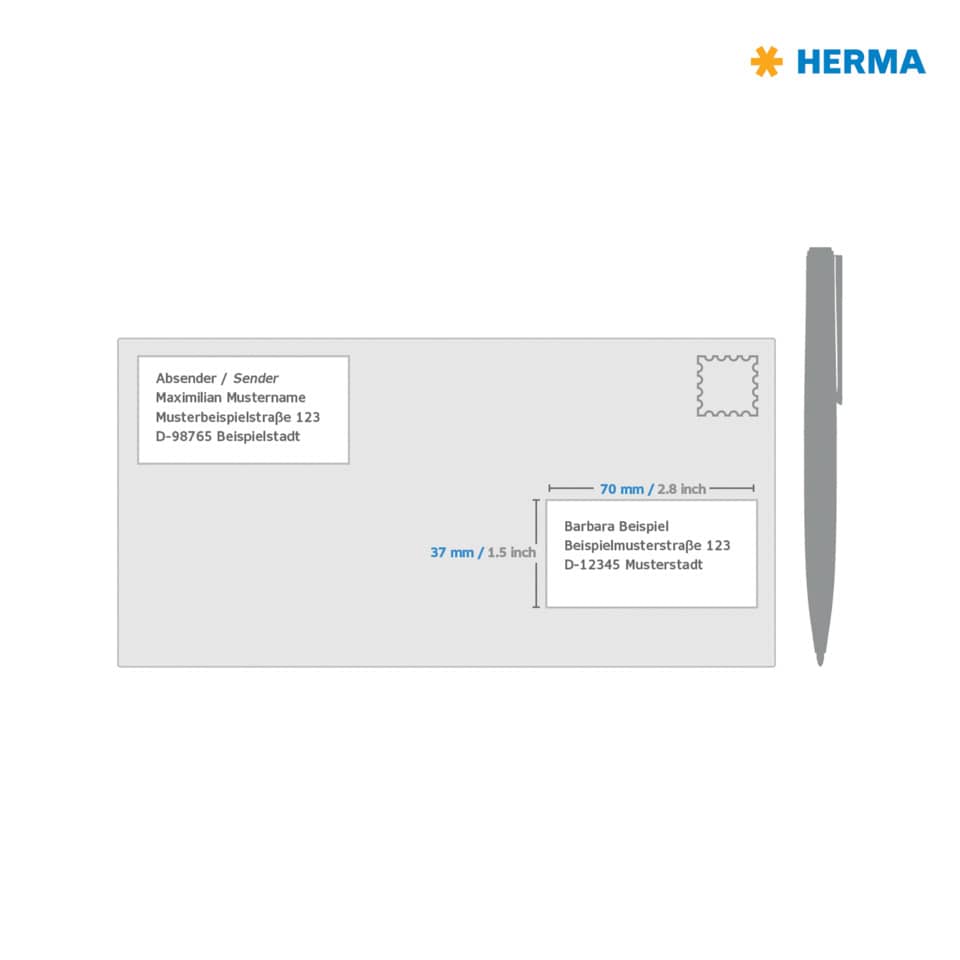 Etiketten Premium permanent, 70x37mm, 600 Stück, weiß HERMA 4390 HERMA 4390  600 Stück permanent haftend