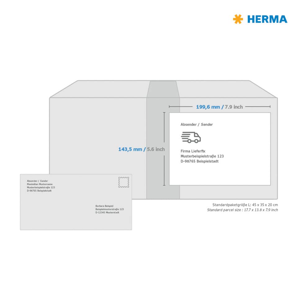 Etiketten ablösbar, 199,6x143,5mm, 50 Stück, weiß HERMA 10020 HERMA 10020 50 Stück Movables Techn.