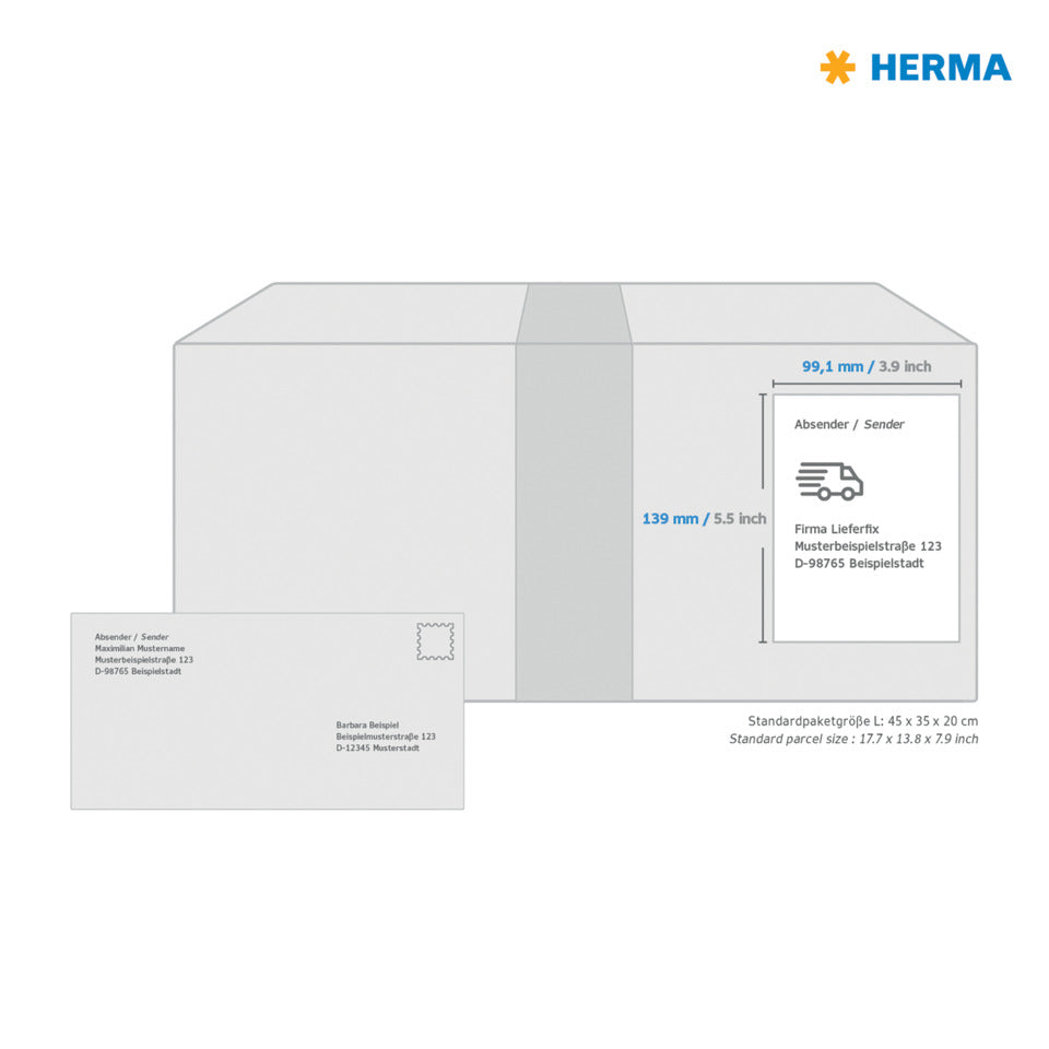 Adressetiketten Premium permanent, 99,1x139mm, 400 Stück, weiß HERMA 4250 HERMA 4250 Besorgung  99,1lmm