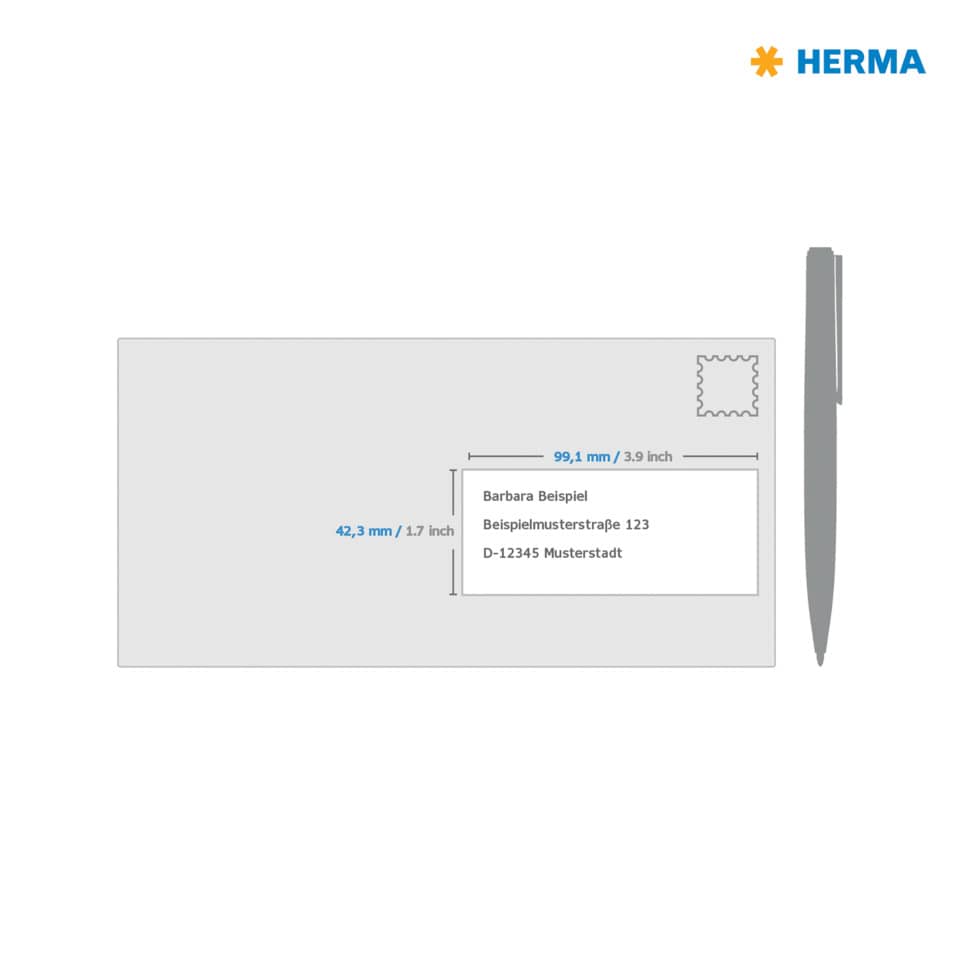 Folienetiketten stark haftend, 99,1x42,3mm, wetterfest, 120 Stück, weiß HERMA 9533 HERMA 9533 wetterf. 120 St. extra stark