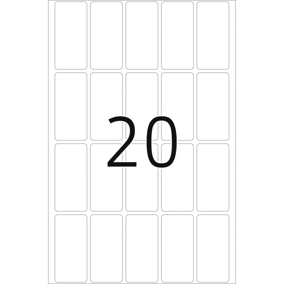Etiketten permanent, 19x40mm, 640 Stück, weiß HERMA 2400 HERMA 2400  permanent haftend