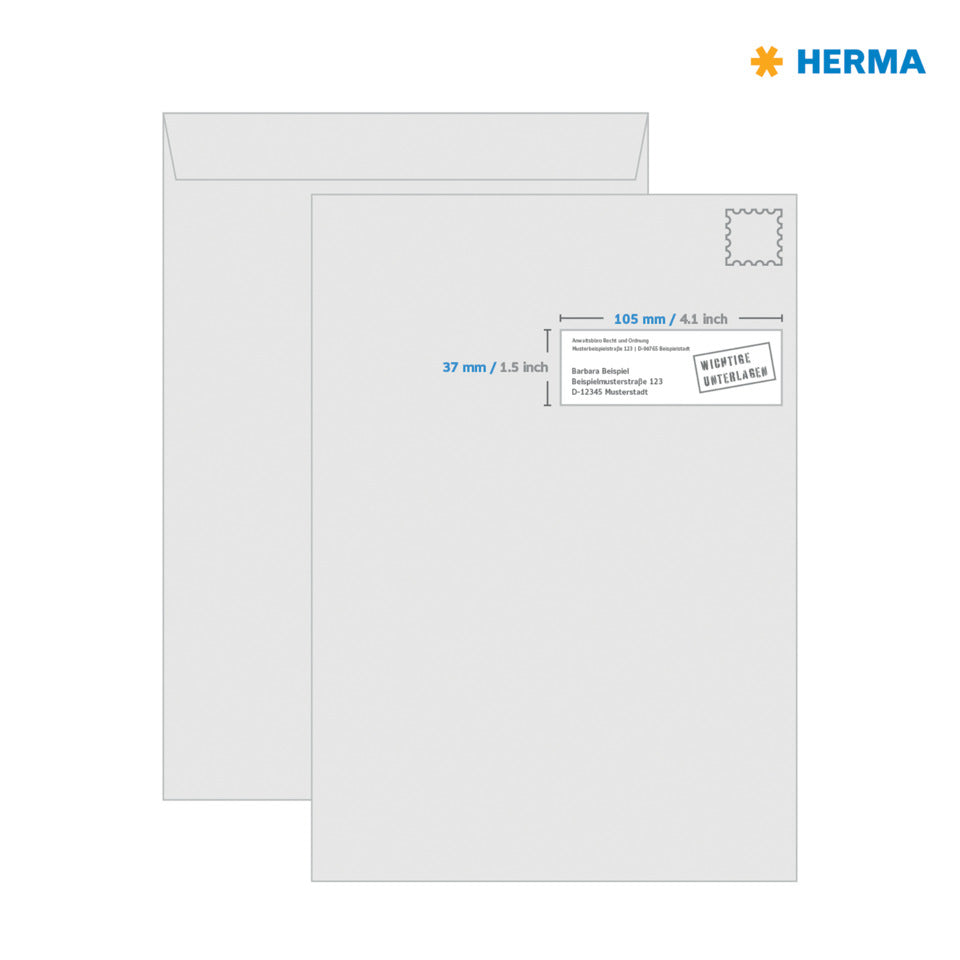 Etiketten permanent, 105x37mm, 1600 Stück, blau HERMA 4258 HERMA 4258 Besorger
