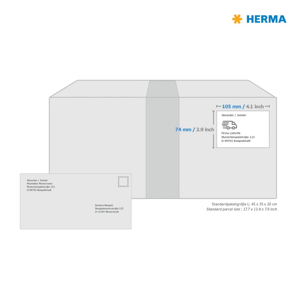 Etiketten Premium permanent, 105x74mm, 200 Stück, weiß HERMA 5062 HERMA 5062 200 Stück permanent haftend