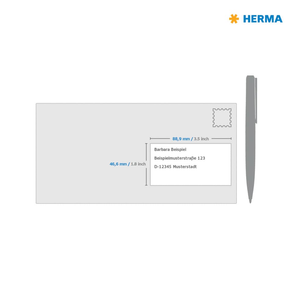 Etiketten Premium permanent, 88,9x46,6mm, 1200 Stück, weiß HERMA 4666 HERMA 4666 DIN-Kuvert 1200 St. permanent