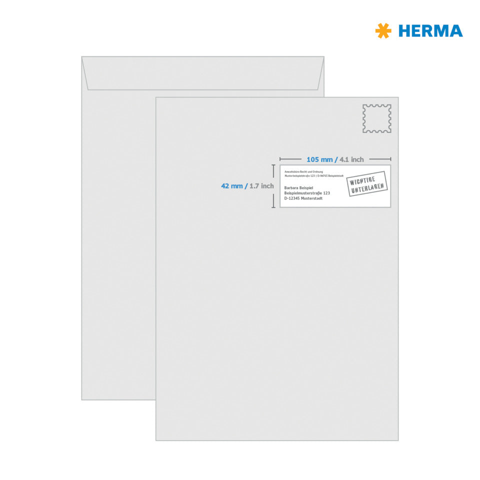 Etiketten Premium permanent, 105x42mm, 1400 Stück, weiß HERMA 4452 HERMA 4452 Premium 1400 St. permanent