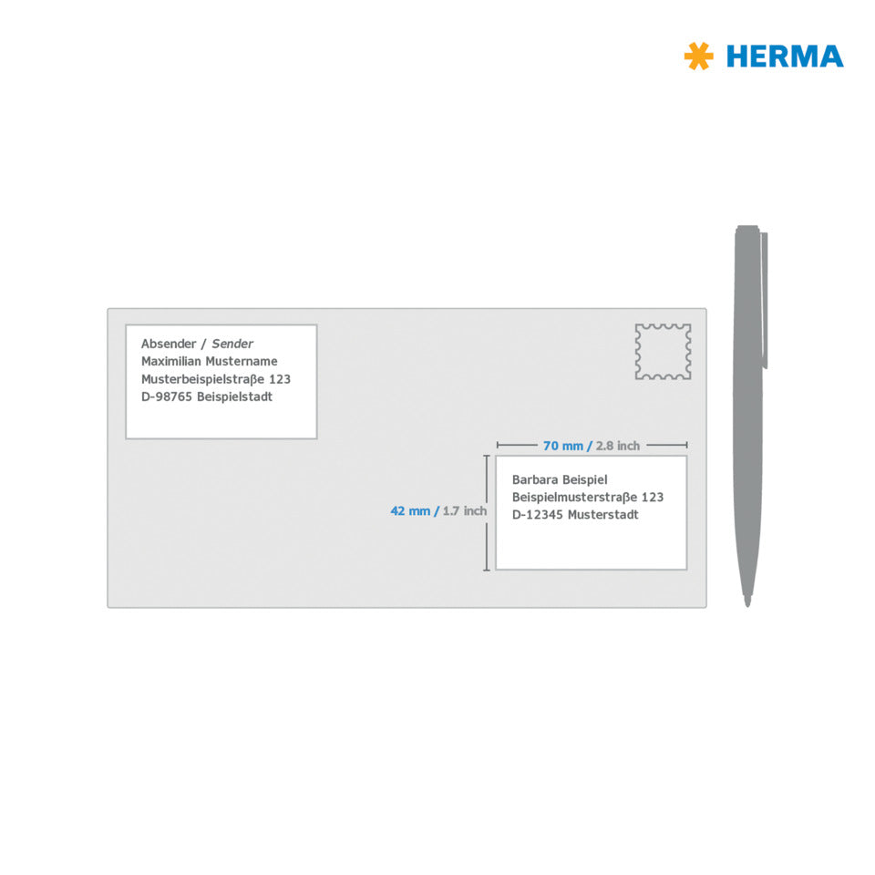 Etiketten Premium permanent, 70x42mm, 2100 Stück, weiß HERMA 4451 HERMA 4451 A4 100BL