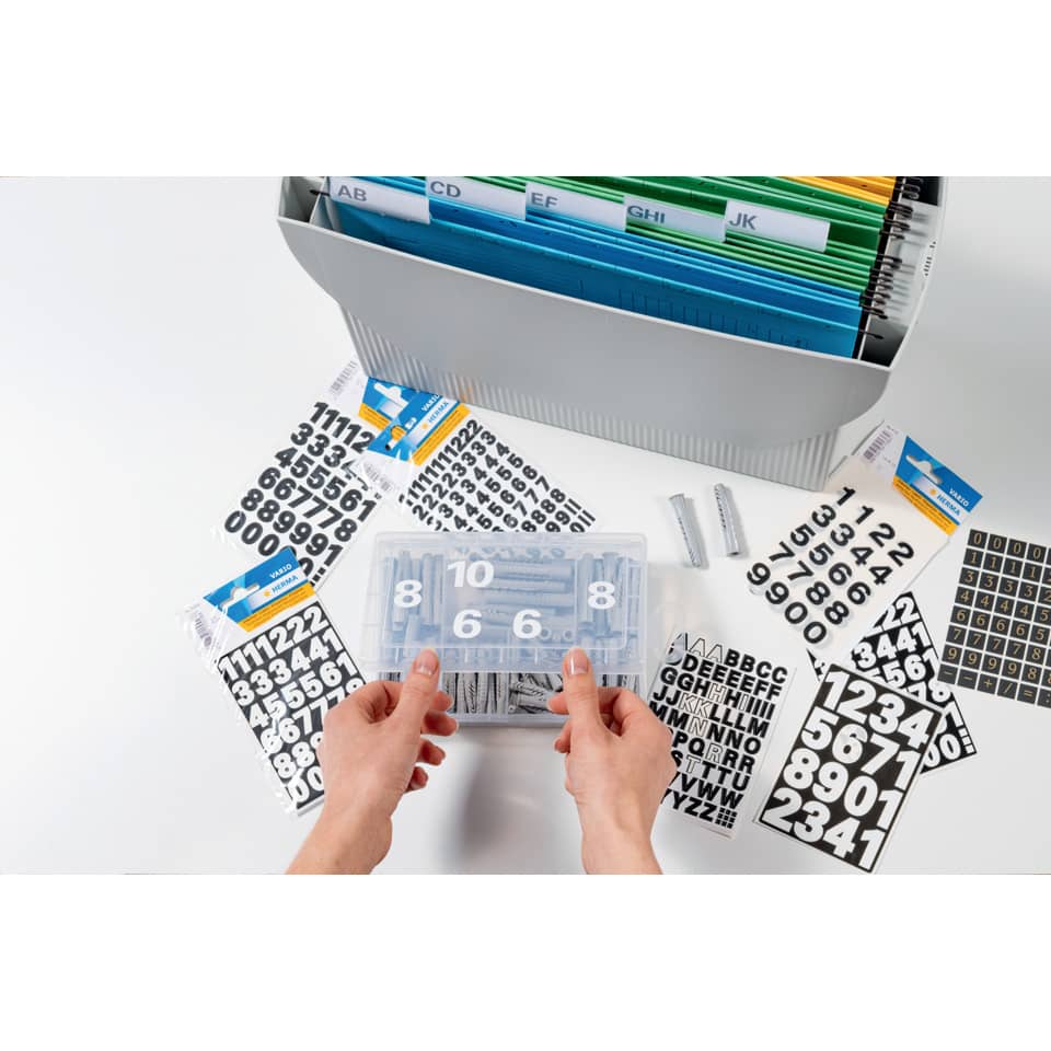 Buchstabenetikett A-Z, 15mm, 36 Stück, weiß HERMA 15557 HERMA 15557 15mm
