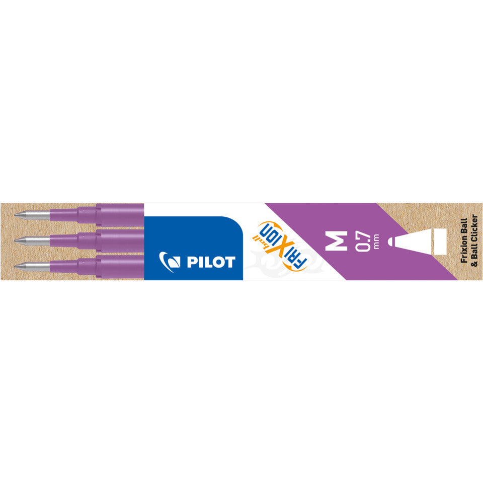 Tintenrollermine FriXion Ball/Clicker, 0,4mm, 3 Stück, purple PILOT BLS-FR7-PU-S3 PILOT BLS-FR7-PU-S3 2261028F