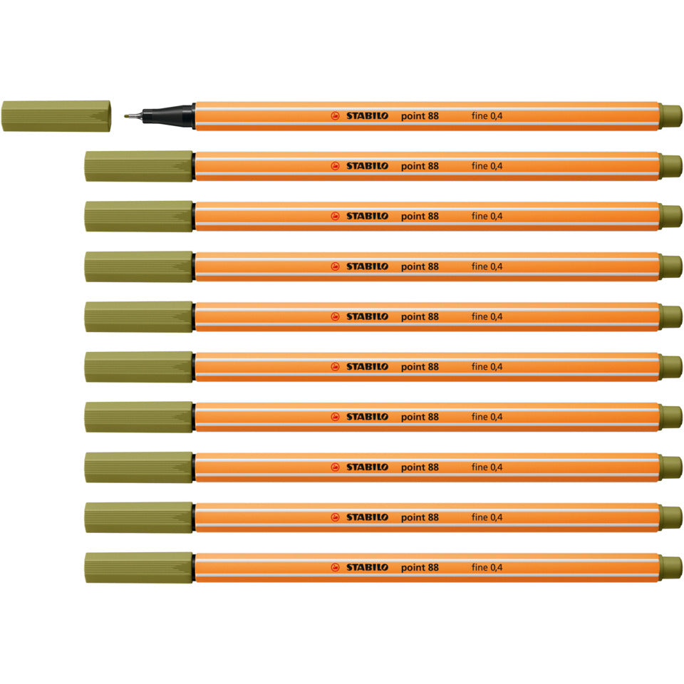 Fineliner point 88®, 0,4 mm, schlammgrün STABILO 88/37