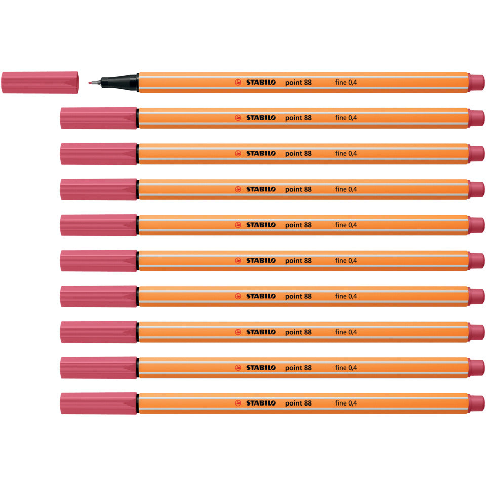 Fineliner point 88®, 0,4 mm, erdbeerrot STABILO 88/49