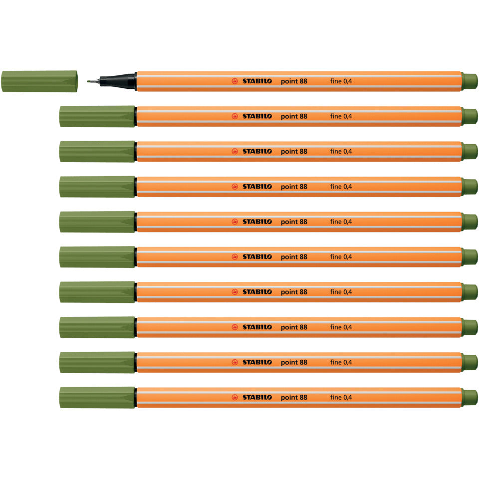 Fineliner point 88®, 0,4 mm, moosgrün STABILO 88/35
