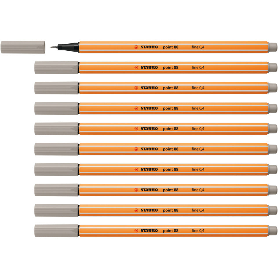 Fineliner point 88®, 0,4 mm, warmgrau STABILO 88/93