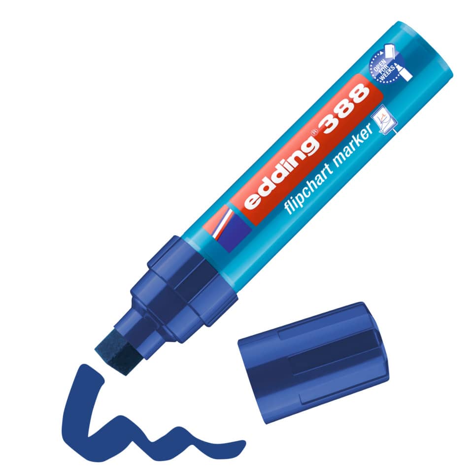 Flipchartmarker 388, 4-12mm, Keilspitze, blau EDDING 4388003 EDDING 4-388003  Keilspitze