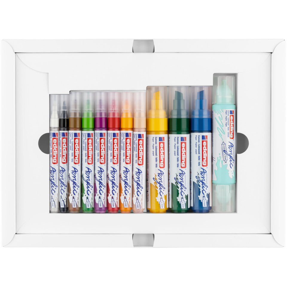 Acrylmarker Basic Set, 12 Stück, sortiert EDDING 4-CS12B EDDING CS12B basic Set