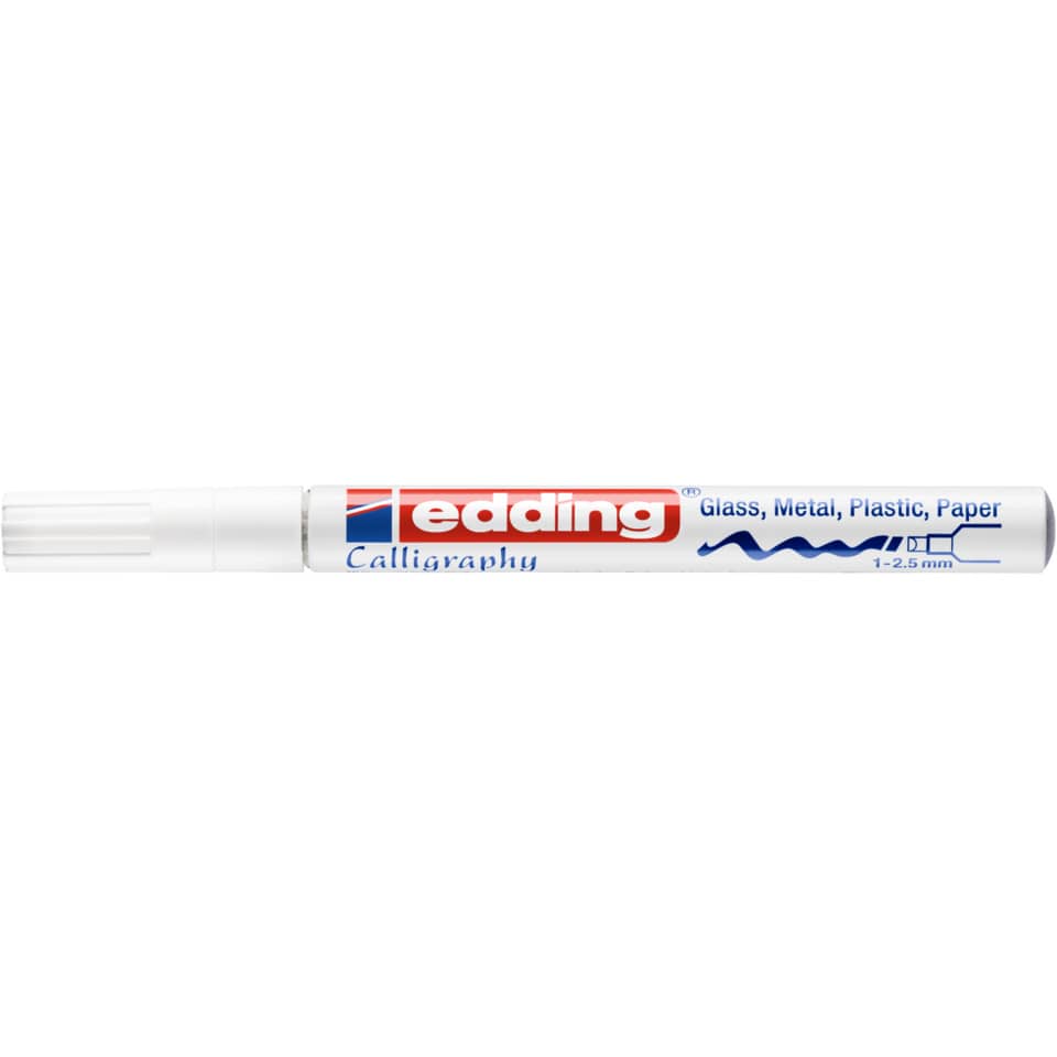 Glanzlackmarker 753, 1-2,5mm, Kalligrafiespitze , weiß EDDING 753-049 EDDING 753049 1-2,5mm