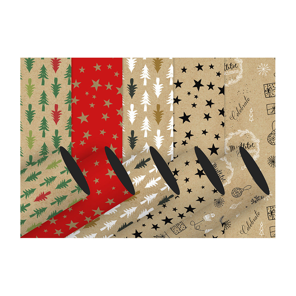 Weihnachts-Packpapier Recycling, 3mx1m, sortiert BY NATURE 1445-22001 BY NATURE 1445-22001 3mx1m