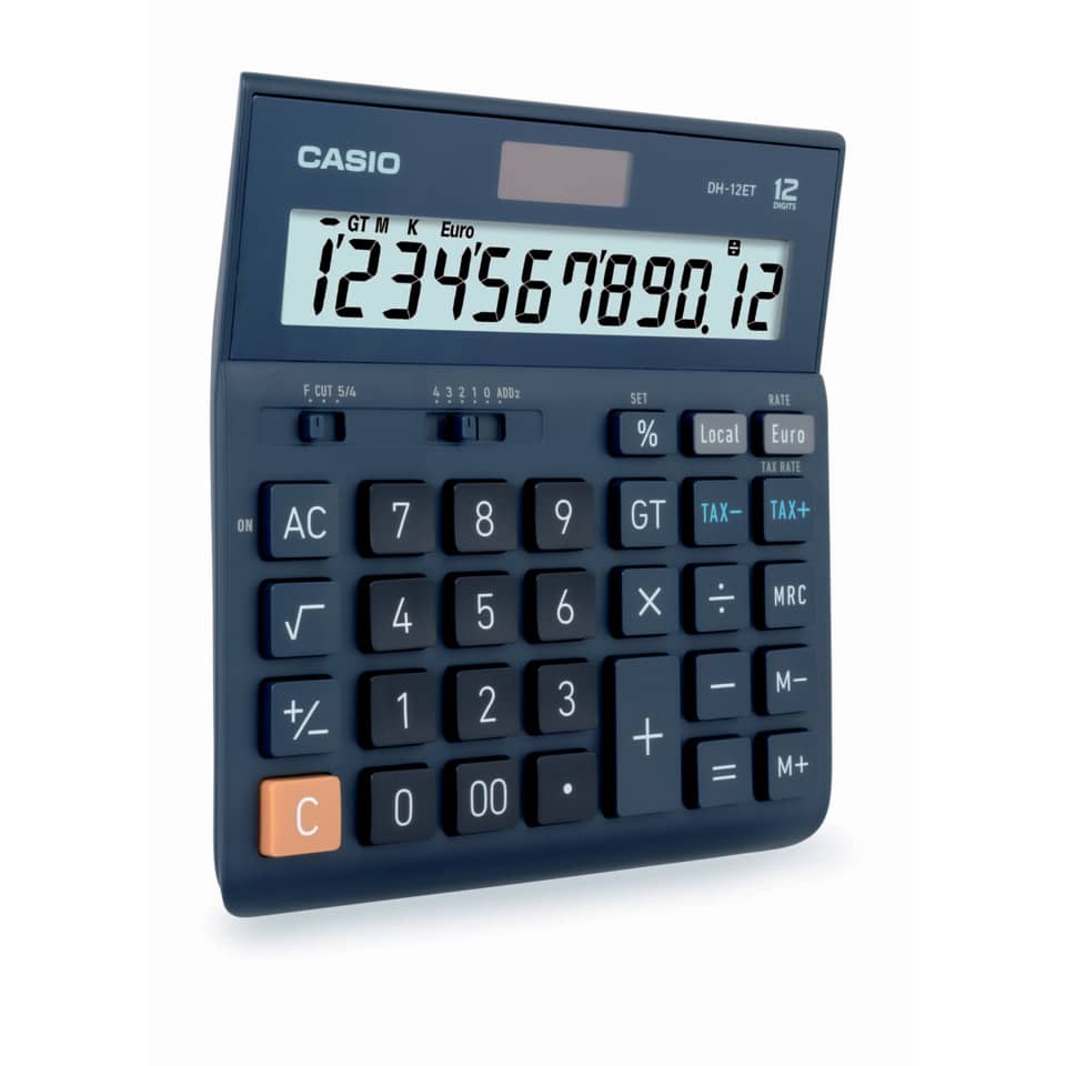 Tischrechner groß, Steuerberechnung, Währungsumrechnung, 12-stellig CASIO DH-12ET