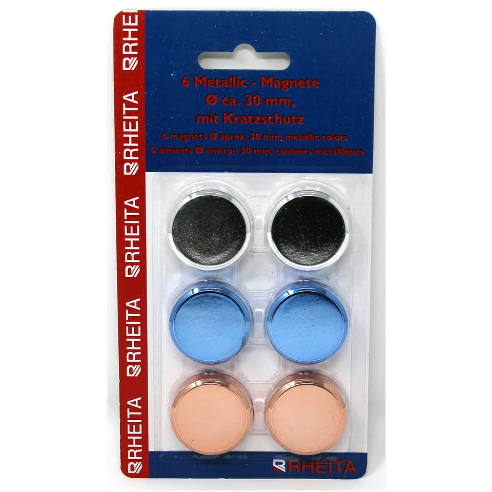 Magnete metallic, Ø30mm, 6 Stück RHEITA 1030-9 RHEITA 1030-9 30mm D.