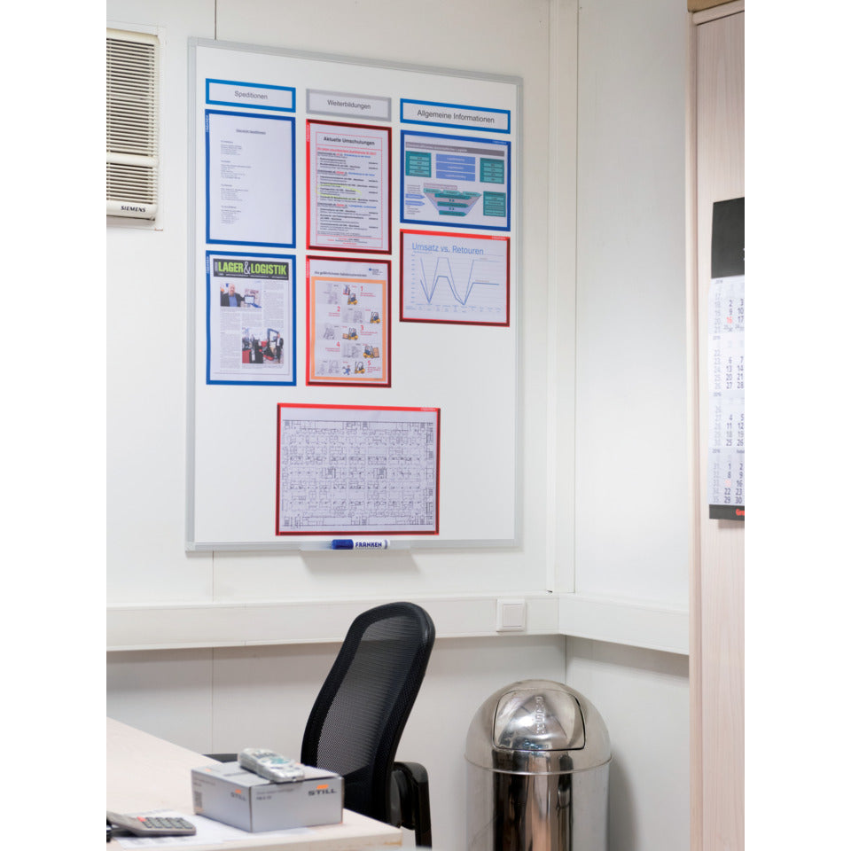 Schreibtafel ECO Stahl, Aluminiumrahmen, 240x120cm, weiß FRANKEN SC4106