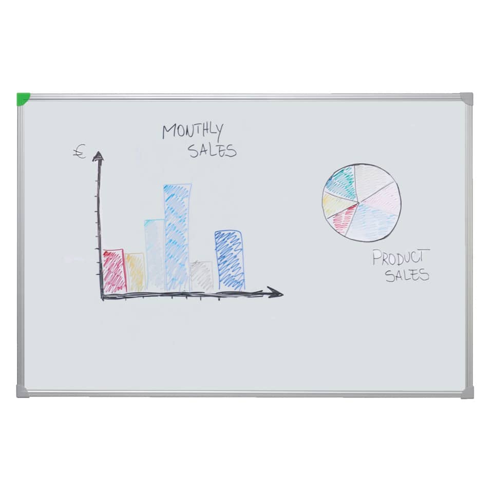 Whiteboard U-Act!Line® Emaille, Aluminiumahmen, 600 x 450 mm, weiß FRANKEN SC924560