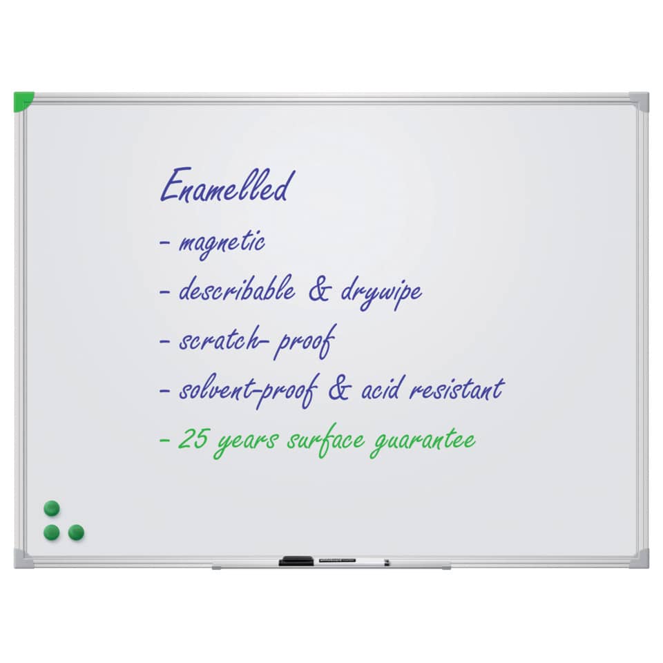 Whiteboard U-Act!Line® Emaille, Aluminiumahmen, 600 x 450 mm, weiß FRANKEN SC924560