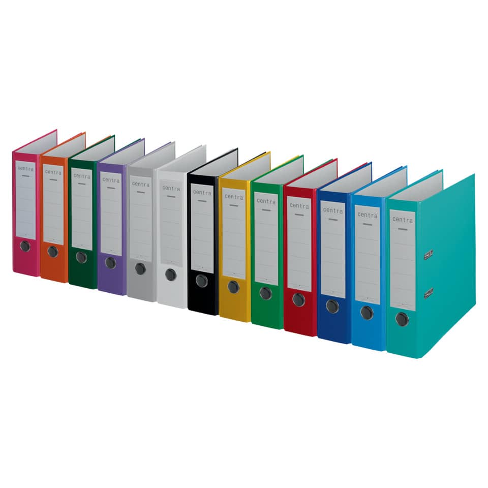 Ordner Plastik Chromos, mit Schlitzen, A4, 80 mm, sortiert CENTRA 230143