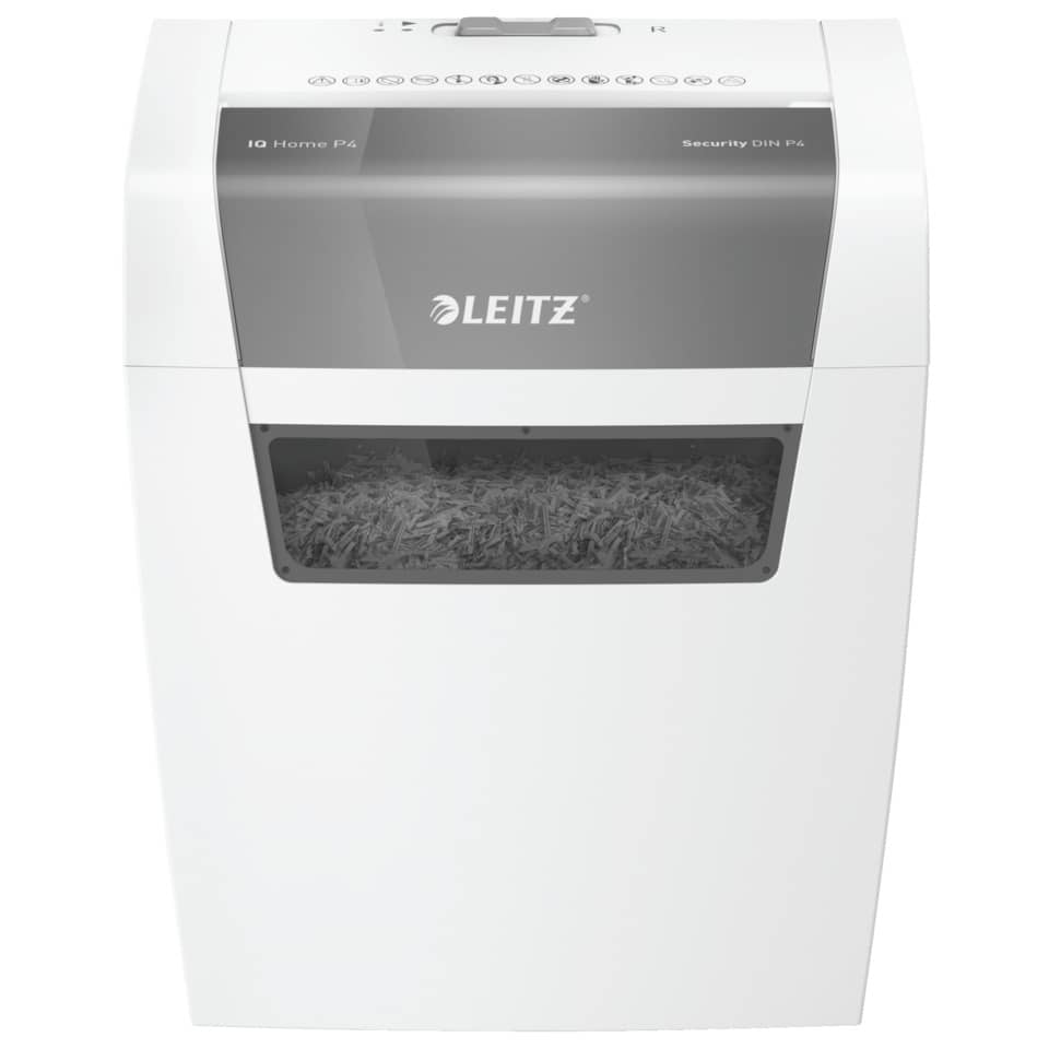 Aktenvernichter IQ Home P4, Partikelschnitt P4, 6 Blatt, weiß LEITZ 8034-00-00 LEITZ 8034-00-00 P4 Partikelschnitt