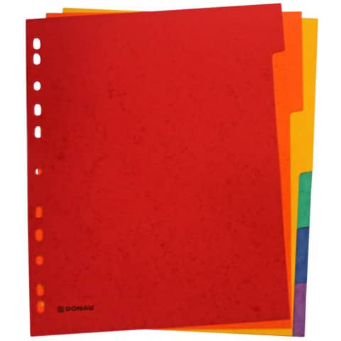 Register - blanko, Karton, A4 ÜB, 6 Blatt, 6-farbig