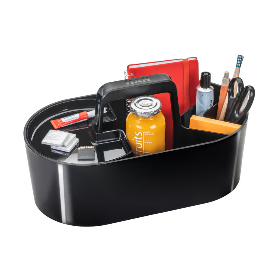 Toolbox LOFT mit 4 Fächern, herausnehmbarer Ablageschale und Tragegriff, jet black HAN 1200-13