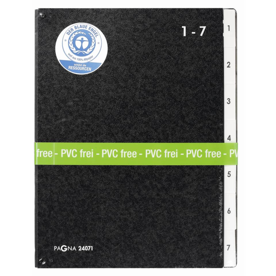 Pultordner 1-7, A4, schwarz PAGNA 24071-04 PAGNA 24071-04 Hartpappe 7tlg