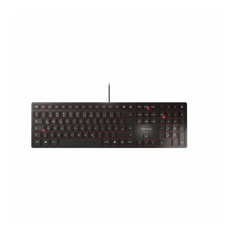 Tastatur KC 6000 Slim, kabelgebunden, deutsch, schwarz CHERRY JK-1600DE-2 CHERRY 259808/JK-1600DE-2
