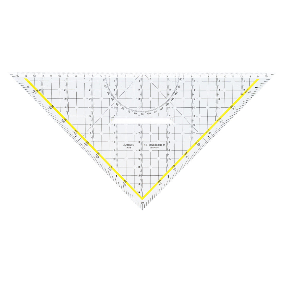 TZ-Dreieck 32.5 cm, mit Griff, Facette an Hypotenuse, Tuschenoppen ARISTO AR1648/2