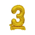 Folienballon Mini, Zahl 3, 38cm, gold  9910071 9910071 41cm
