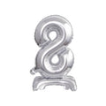 Folienballon Mini, Zahl 8, 38cm, silber  9911731 9911731 41cm