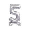 Folienballon Mini, Zahl 5, 38cm, silber  9911728 9911728 41cm