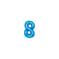 Folienballon Zahl 8, 66cm, blau  9914058 AMSCAN 9914058/1-10279 66cm