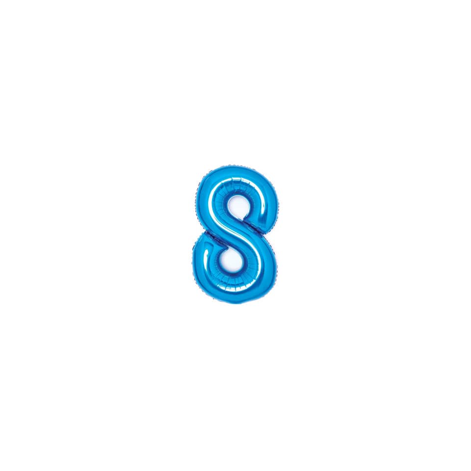 Folienballon Zahl 8, 66cm, blau  9914058 AMSCAN 9914058/1-10279 66cm