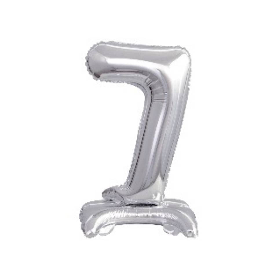 Folienballon Mini, Zahl 7, 38cm, silber  9911730 9911730 41cm