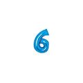 Folienballon Zahl 6, 66cm, blau AMSCAN 9914056 AMSCAN 9914056/1-10277 66cm