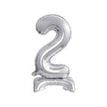 Folienballon Mini, Zahl 2, 38cm, silber  9911725 9911725 41cm