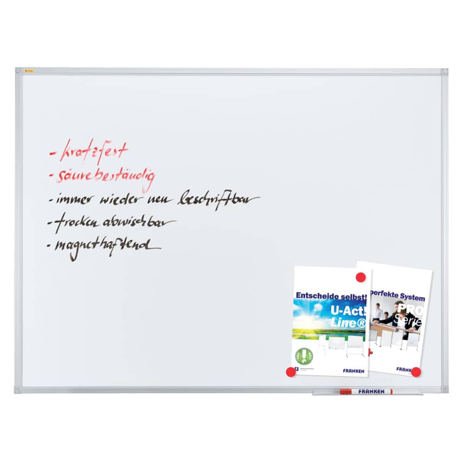 Whiteboardtafel X-tra!Line Emaille, Aluminiumrahmen, 600 x 450 mm, weiß FRANKEN SC3212 FRANKEN SC3212 X-tra!Line