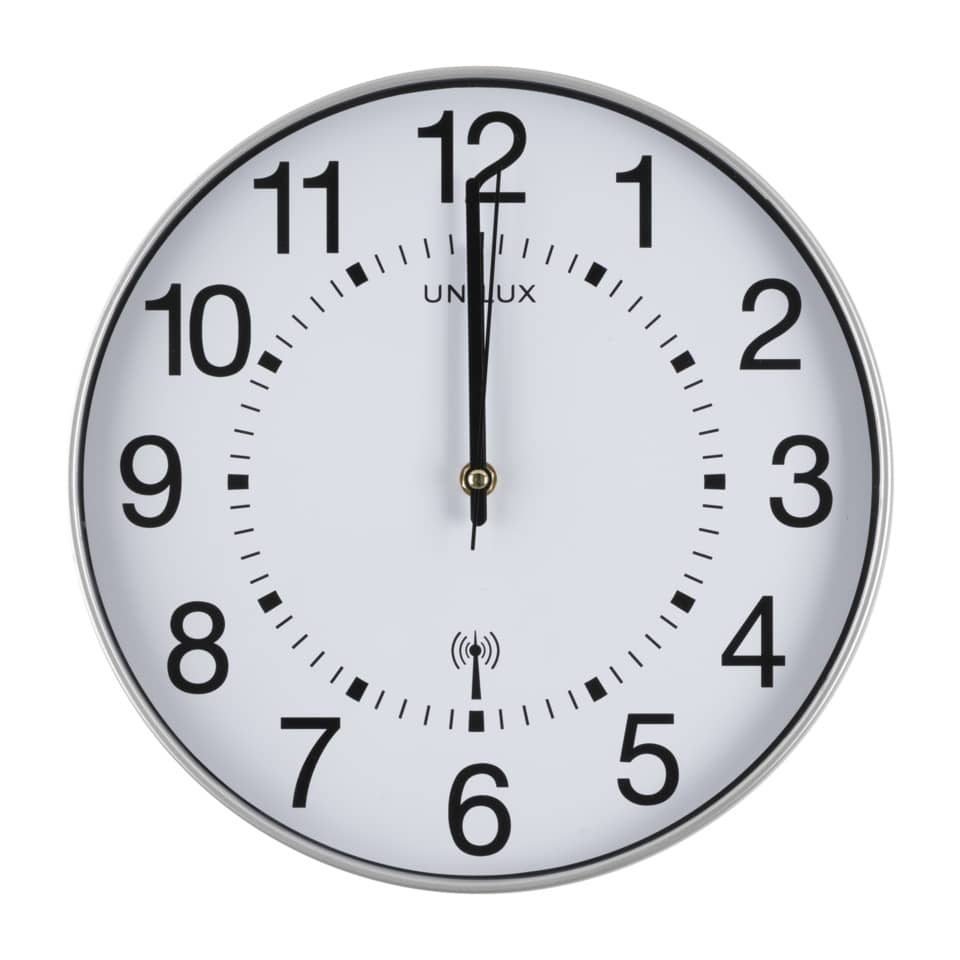 Wanduhr WAVE, Ø30cm, Funksteuerung, metallgrau UNILUX 400094562