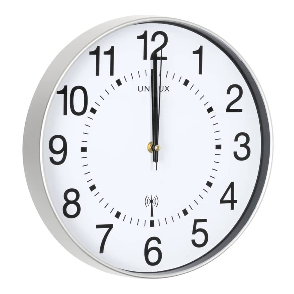 Wanduhr WAVE, Ø30cm, Funksteuerung, metallgrau UNILUX 400094562