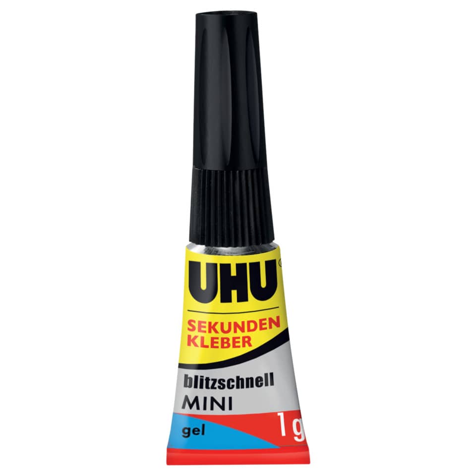 Sekundenkleber blitzschnell MINIS Gel, Aufbewahrungsbox mit 3x1g UHU 45370