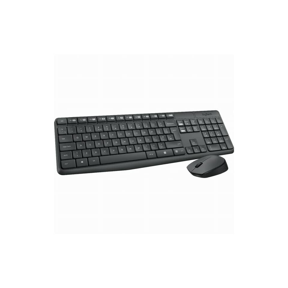 Tastatur+Maus, Deutsch, kabellos, anthrazit LOGITECH 920-007905 / MK235